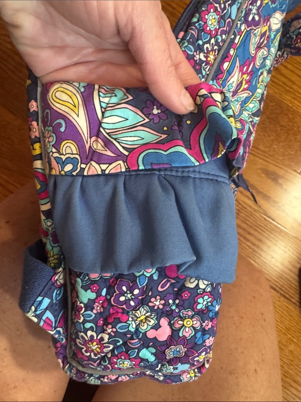Vera Bradley Disney Floral Paisley Backpack Matching Ears Headband & Card Holder - Picture 4 of 15